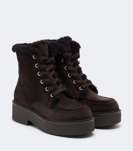 Bottines en daim et shearling - Gianvito Rossi - Modalova