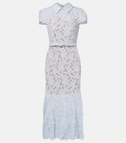 Robe midi en dentelle à fleurs - Self-Portrait - Modalova