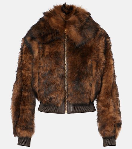 Veste bomber Illustration en shearling - Zimmermann - Modalova