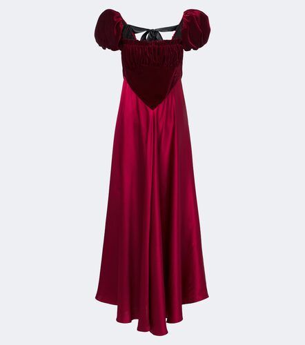 Robe midi en satin de soie et velours - Rodarte - Modalova