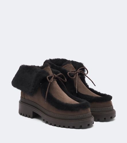Bottines en daim et shearling - Yves Salomon - Modalova