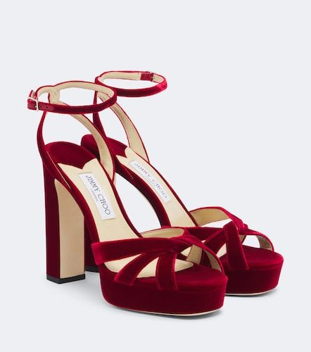 Sandales Kove à plateau en velours - Jimmy Choo - Modalova