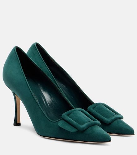 Escarpins Maysale 90 en daim - Manolo Blahnik - Modalova