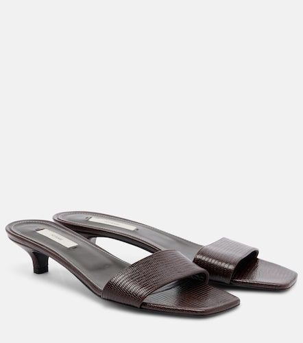 Mules en cuir à effet lézard - Toteme - Modalova