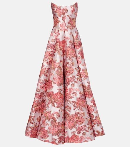 Robe longue Laila en brocart à fleurs - Markarian - Modalova
