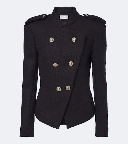 Veste en tweed de laine mélangée - Balmain - Modalova