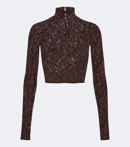 Top court en dentelle de soie mélangée - Gucci - Modalova