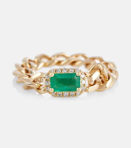Bague Baby Link en or 18 ct, diamants et émeraude - Shay Jewelry - Modalova