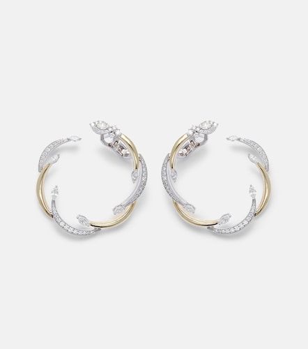 Boucles d'oreilles Golden Strada en or jaune et blanc 18 ct et diamants - Yeprem - Modalova