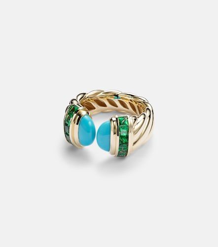 Bague Sculpted Cable en or 18 ct et turquoise - David Yurman - Modalova