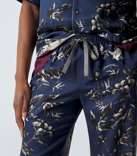 Pantalon imprimé en soie - Dolce&Gabbana - Modalova