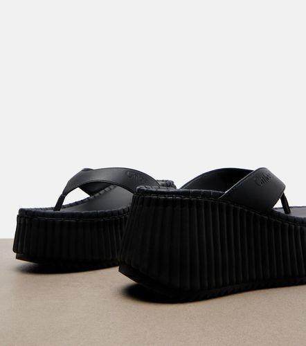 Chloé Mules compensées Nama en cuir - Chloe - Modalova