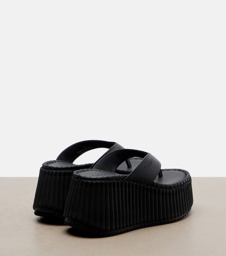 Chloé Mules compensées Nama en cuir - Chloe - Modalova