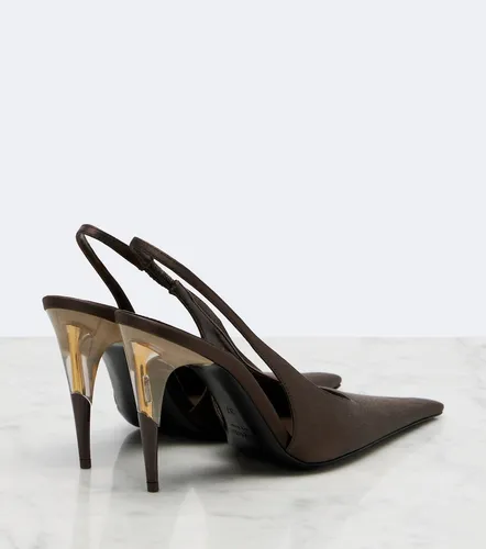 Escarpins slingback Goya en satin - Saint Laurent - Modalova