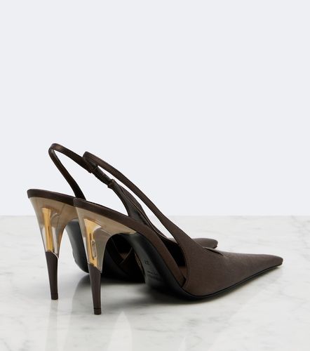 Escarpins slingback Goya en satin - Saint Laurent - Modalova