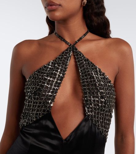 Robe longue en satin à ornements - The Attico - Modalova