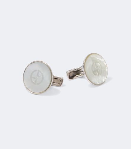 Boutons de manchette en argent et nacre - Giorgio Armani - Modalova