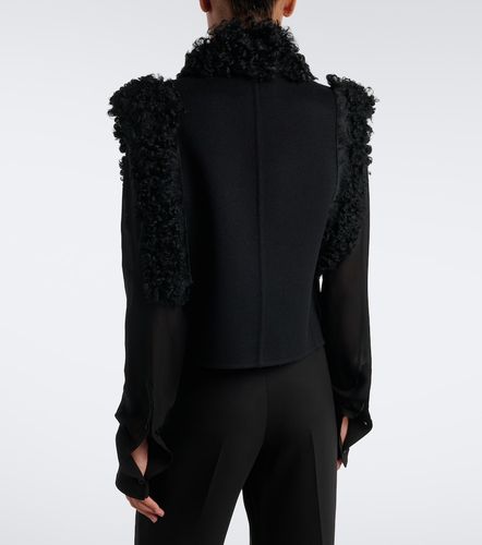 Gilet en laine mélangée, shearling et cuir - Fendi - Modalova