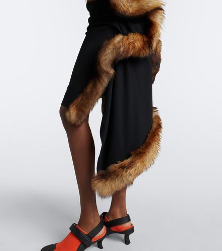 Robe midi à finitions en shearling - Loewe - Modalova