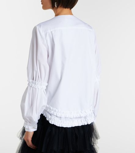 Chemise en coton à volants et nœud - Noir Kei Ninomiya - Modalova