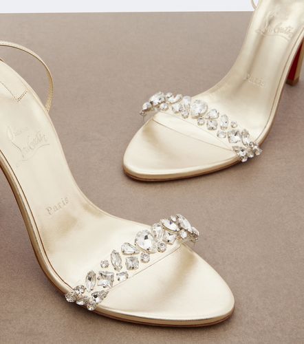Sandales Fanny en cuir métallisé à ornements - Christian Louboutin - Modalova