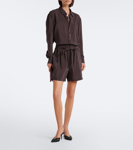 Short Cassandre en soie à imprimé - Saint Laurent - Modalova