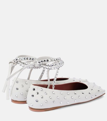 Ballerines Ane en cuir à cristaux - Amina Muaddi - Modalova