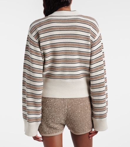 Cardigan rayé en coton mélangé - Brunello Cucinelli - Modalova