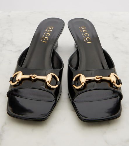 Mules Signora Horsebit en cuir verni - Gucci - Modalova