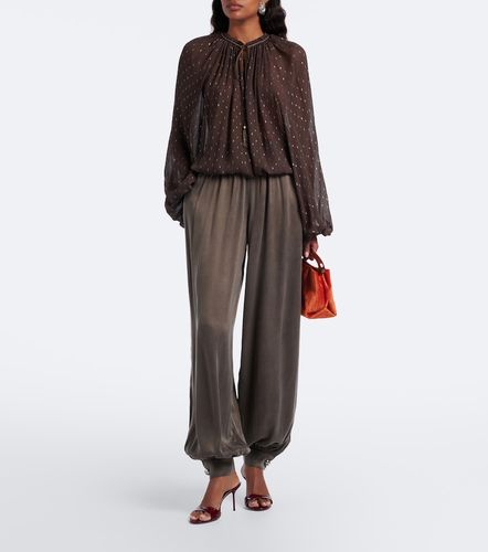 Pantalon ballon à finitions en cuir - Jacques Wei - Modalova