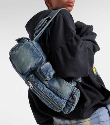 Sac Superbusy Small en denim - Balenciaga - Modalova