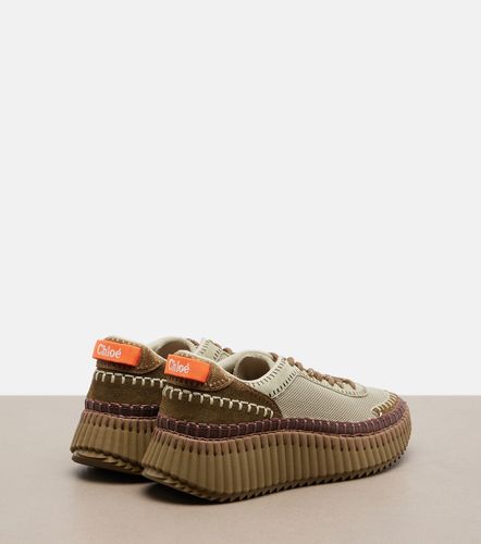 Chloé Baskets compensées Nama à finitions en cuir et daim - Chloe - Modalova