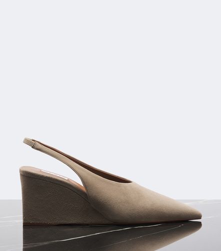 Alaïa Escarpins compensés slingback en daim - Alaia - Modalova