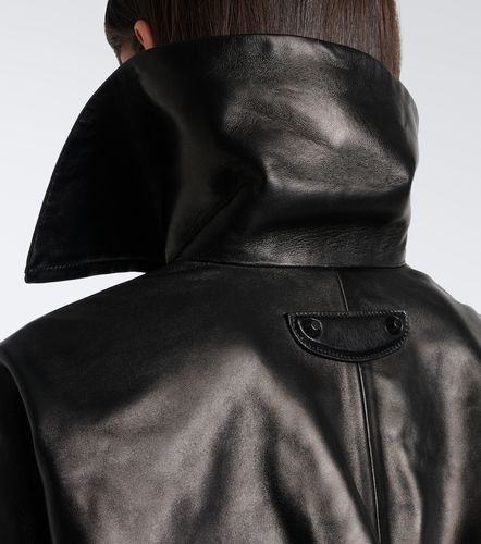 Veste courte en cuir à ceinture - Balenciaga - Modalova