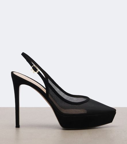 Escarpins slingback à plateau en daim - Gianvito Rossi - Modalova