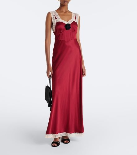 Robe longue Keily en satin à dentelle - Rixo - Modalova