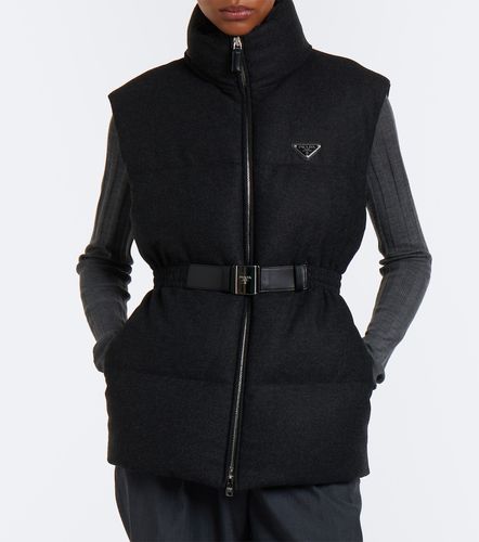 Veste doudoune sans manches en laine et cachemire - Prada - Modalova