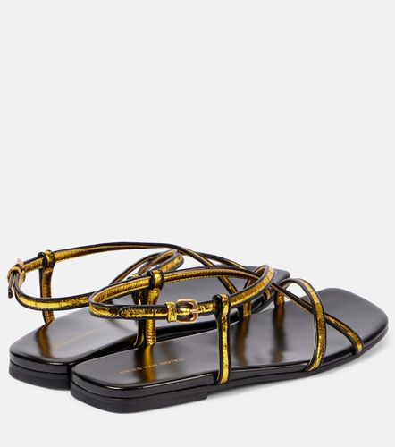 Sandales en cuir métallisé - Dries Van Noten - Modalova