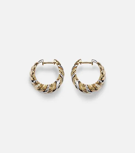 Yvonne Léon Boucles d’oreilles Gaufrette en or jaune et blanc 9 ct et diamants - Yvonne Leon - Modalova