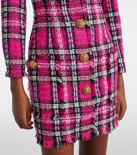 Robe en coton et laine à carreaux - Balmain - Modalova