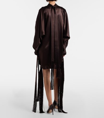Ferragamo Robe en satin à franges - Ferragamo - Modalova