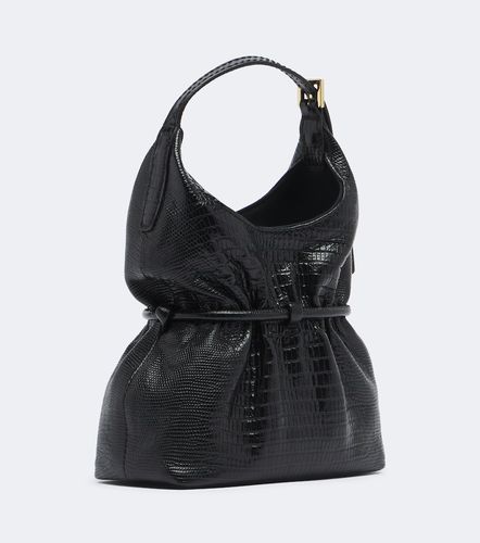 Sac Sphynx Mini en cuir façon croco - Balmain - Modalova
