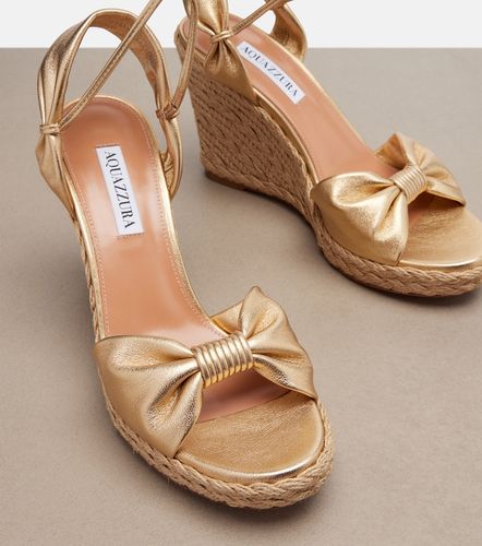 Espadrilles compensées Carina en cuir métallisé - Aquazzura - Modalova