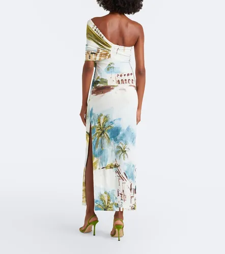 Robe longue asymétrique à imprimé - Oscar de la Renta - Modalova
