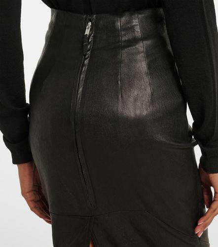 Jupe midi Dirt Pillar en cuir et coton mélangé - Rick Owens - Modalova