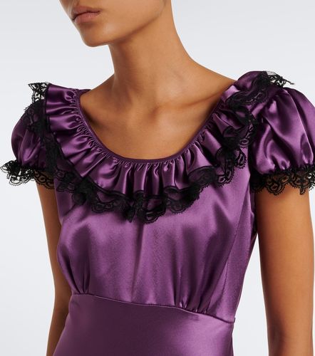 Robe longue en satin à dentelle - Rodarte - Modalova