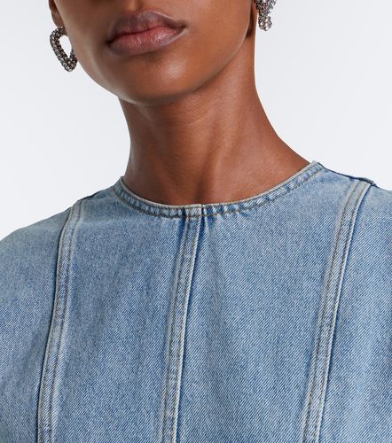 Jupe midi en denim à appliqués floraux - Erdem - Modalova