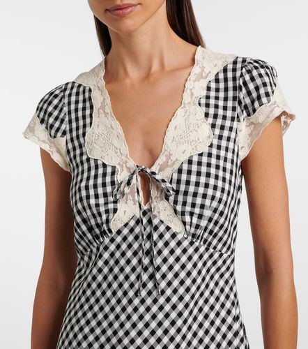 Robe midi Amari à carreaux vichy et dentelle - Rixo - Modalova