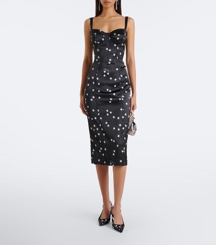 Robe midi en satin à imprimé - Dolce&Gabbana - Modalova