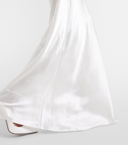 Robe de mariée en soie et dentelle à appliqués floraux - Rodarte - Modalova